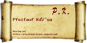Pfeifauf Kósa névjegykártya